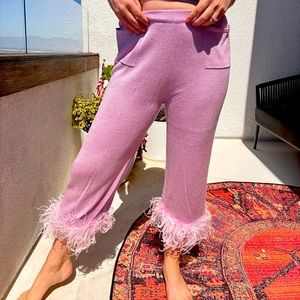 Andreeva dress pants with feather detail